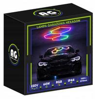 HEXAGON LED RGB šviestuvas, garažo, dirbtuvių ir namų apšvietimas 64W, korinis dizainas