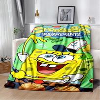 Juokingas S-SpongeBob Patrick Star Animacinis Flanelinis Antklodas Minkštas Šiltas Mėtomasis Antklodas Miegamajam Svetainei Lovai Stovyklavimui Iškylai Vaikams 75x90cm yellow