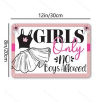 DORA Tin Sign Pc Girls Only No Boys Allowed Aluminum Sign Metal Sign for Home Yard Farm Store Coffee Shop Bar x Inch 20x30cm（7.8x11.8inch）