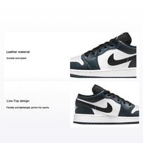 Air Jordan 1 Low GS Armory Navy Vaikams Sportbačiai Mėlyni Juodi Balti 553560-411 40