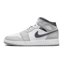 Air Jordan 1 Mid GS Light Smoke Grey Vaikams Sportbačiai Balti Antracito 554725-078 35.5 white