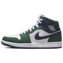 Air Jordan 1 Mid SE Noble Green Women Sneakers White Midnight-Navy DZ5326-300 38 gray