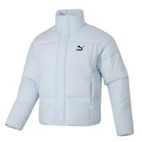 Puma Vienspalvis logotipas stovi apykakle pūkinė striukė Unisex viršutiniai drabužiai šviesiai mėlyna 623600-69 L white