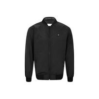 Calvin Klein FW22 Logo Embroidered Zip-Up Bomber Jacket With Drop Shoulders Men Jackets Black J320778-BEH XL black