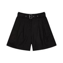 Calvin Klein Solid Pleated A-Line Casual Shorts Women shorts Black J223327-BEH XS black