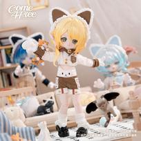 COME4FREE 1/12 BJD Doll Clothes Daily Series Caramel Meow Meow Dress Outfit Set for OB11 Doll Clothes gray