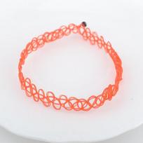 Women Hollow Elastic Mesh Choker Necklace Minimalist Daily Wear Neck Accessory 1pcs raudona