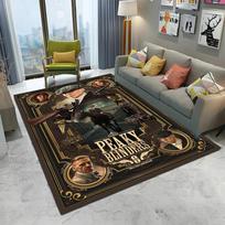 HD Tommy Shelby 3D P-Peaky Blinders Carpet Rug for Home Living Room Bedroom Sofa Doormat Decor,kids Area Rug Non-slip Floor Mat 40x60cm gray