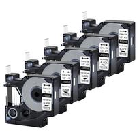 5/10PK Heat-Shrink Tube Industry Labels Compatible for Dymo A18051 A18055 Black on White Ribbon Label for DYMO Rhino 5200 4200 (as the picture,6mm)