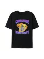Creatine Monohydrate Interesting Meme Graphicprinted Short Sleeved T-Shirt For unisex And Wounisex Fashionable Loose Top Cotton Summer S įvairiaspalvis