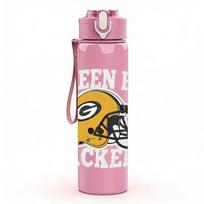 1PC Green Bay Packers Football Team Logo Print 750ml Portable Sports Water Bottle Leakproof Gym Outdoor Travel Drink Cup Pack of 1 rožinė