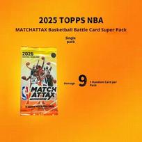 Official 2025 Topps NBA Match Attax Basketball Card Game Standard Booster Pack Uncommon Rare Cards Build Fun Battle Game Gift