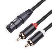 -Core XLR Female to 2 RCA Male Y Splitter Cable, XLR to Dual RCA Audio Cord for Audio Mixer Power Amplifier 1m