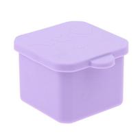 Silikono Bento Box pagardų dėžutės padažo skirstytuvo puodelis su dangteliu Kvadratinis stačiakampis prieskonių laikymo dėžutė Daugkartinė vaikų pietų dėžutė Square violetinė