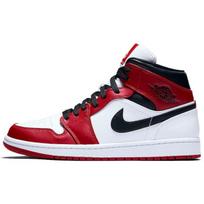 Air Jordan 1 Mid Chicago Vyriški sportbačiai Balti Raudoni Juodi 554724-173 41 black