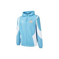 PUMA Manchester City FC Prieš rungtynes austas himno švarkas su kontrastingomis rankogaliais Vyriški viršutiniai drabužiai Šviesiai mėlynas 772846-01 M white