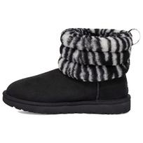 UGG Fluff Mini Quilted Leopard Suede Warm Comfortable Short Snow Boots Women boots 1112439-BWHT 36 gray