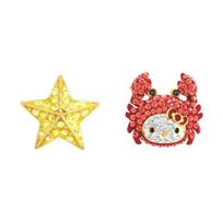 Swarovski Hello Kitty Cute Cancer Starfish Cubic Zirconia Earrings Women earrings 5446972 Box (Random Color)