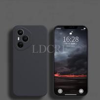 For Honor 400 Pro Case Liquid Silicone Cover Honor 400 Pro Case TPU Plain Rubber Protector Case Honor 400 Pro Cover Honor 400 Pro Global juoda