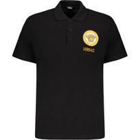 Versace Mygtukinis Polo Marškinėliai Trumpomis Rankovėmis Vyriški Viršutiniai Drabužiai Juodi 1011851-1A12074-2B130 XXL black