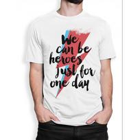 D B-owie We Can Be Heroes T-Shirt for Men & Women - Unisex Casual Round Neck Tee with Iconic Print, All Sizes Suitable for Year-Round Wear, Machine S įvairiaspalvis