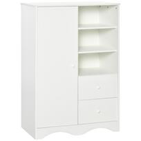Spintelė su durimis ir 5 lentynomis, 3 nišomis, 2 stalčiais, balta laikymo spintelė miegamajam, svetainei, biurui 85.7 x 49.2 x 123.8 cm