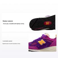 Teddy Santis x New Balance 990v2 Pagaminti JAV Violetiniai Geltoni Unisex Sportbačiai M990PY2 44 black