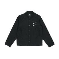 Nike Sportswear Swoosh Embroidered Cotton Jacket Men Outerwear Black DM1247-010 M black