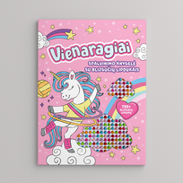 Spalvinimo knygelė su blizgučių lipdukais „Vienaragiai“