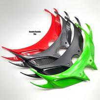 Kawasaki Ninja 400/250 Beak Wind Deflector & Shark Fin Air Intake Wing Black Set red