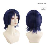 Scaramouche Cosplay Costume Genshin Impact Wanderer Cosplay Anime Two-Dimensional Anime Clothing Scaramouche Cosplay Outfit Skirmisher wig XS blue