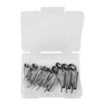 Meškerės žiedas, nešiojamas meškerės galiukas, nerūdijantis žiedas su dėžute laikymui, skirtas sūriam ir gėlam vandeniui 10pcs white