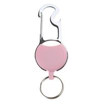 Heavy Duty Retractable Keychain Strong Casing Carabiner Keychains Retractable Badge Holder Nylon Woven Rope Keyring Hook 1 gray