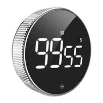Apvalus LED tylus laikmatis virtuvės magnetinis 180 laipsnių reguliuojamas garsumas skambėjimo tono priminimo nustatymui gray