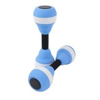 Water Dumbbells EVA Foam Aerobics Buoyant Fitness Barbells for Swimmers, Seniors, Blue White Blue