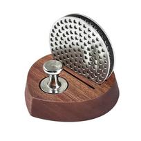 Wood Magnetic Coffee Puck Screen Set Stainless Steel Magnet Knob  Countertop 53mm Set
