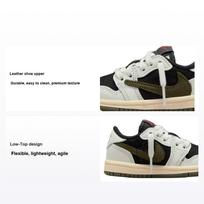 Travis Scott x Air Jordan 1 Retro Low OG SP TD Alyvuogių kūdikių sportbačiai Žali Burės Universiteto raudoni DZ5908-106 26
