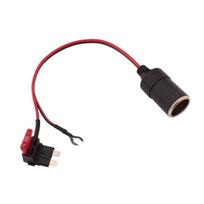 Kaito Denshi 12 V cigarečių žiebtuvėlio lizdas su 10 A saugikliu, plokščio tipo Flat type black
