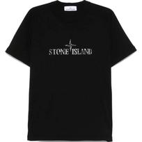 Stone Island Classic Logo Pullover Crew Neck Short Sleeve T-Shirt Men T-Shirts Black K1S1521000-20S0081-V0029 S