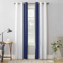 Mėlynos juostelės tekstūra Naujos langų užuolaidos svetainei virtuvei interjero dekoravimui langų apdaila karnizai užuolaida 135W x 60H(cm) x1 white