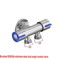304Stainless Steel Bathroom Faucet Dual Control Double Handle Cold Water Faucet Toilet Angle Valve Outlet Valve Faucet Accessory sidabras