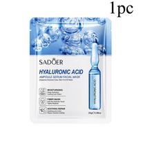 Hyaluronic Acid Ampoule Serum Facial Masks - 10 PCS for Deep Hydration and Skin Recovery 1pc mėlyna