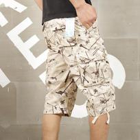 Kamufliažiniai ilgi, krovininiai šortai Vyriški vasariniai laisvalaikio medvilniniai bridžai Baggy Multi Pocket Military Capri Kelnės Taktinės trumpos 28 smėlis
