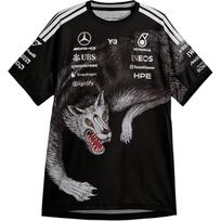 Y-3 F1 DRVR trumpomis rankovėmis marškinėliai juodi vyriški viršutiniai drabužiai KQ9844 L gray