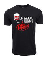 Unisex Adult Casual Graphic Dr Pepper MY Blood Type is Dr Pepper T ... L black
