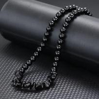 Unique Men Necklace 20 Inches Short Choker Collar Irregular Howlite Tiger Eyes Stone Neck Accessories Meditation Healing Colar