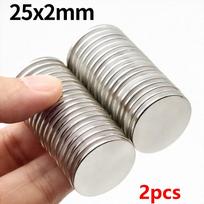 25x2mm Super stiprus neodimio magnetas N35 NdfeB Nuolatinis magnetinis imanes Apvalūs galingi magnetai Šaldytuvo magnetas