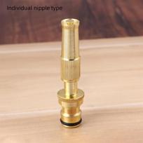 Spray Nozzle Water Gun Brass High Pressure Direct Spray Quick Connect Leakproof Design for Garden Lawn Car Cleaning 1 beige