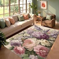 Large Floral Carpet Area Rug for Living Room Home Decoration Vintage Flower Pattern Mat Floor Rug Soft Carpet for Bedroom Decor 40X60CM