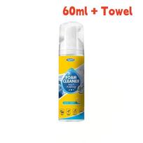 60/100ml Universalus putojantis automobilio valiklis su citrinos kvapu ir mikropluošto šluostėmis. Puikiai tinka automobilio salono giluminiam valymui. A white